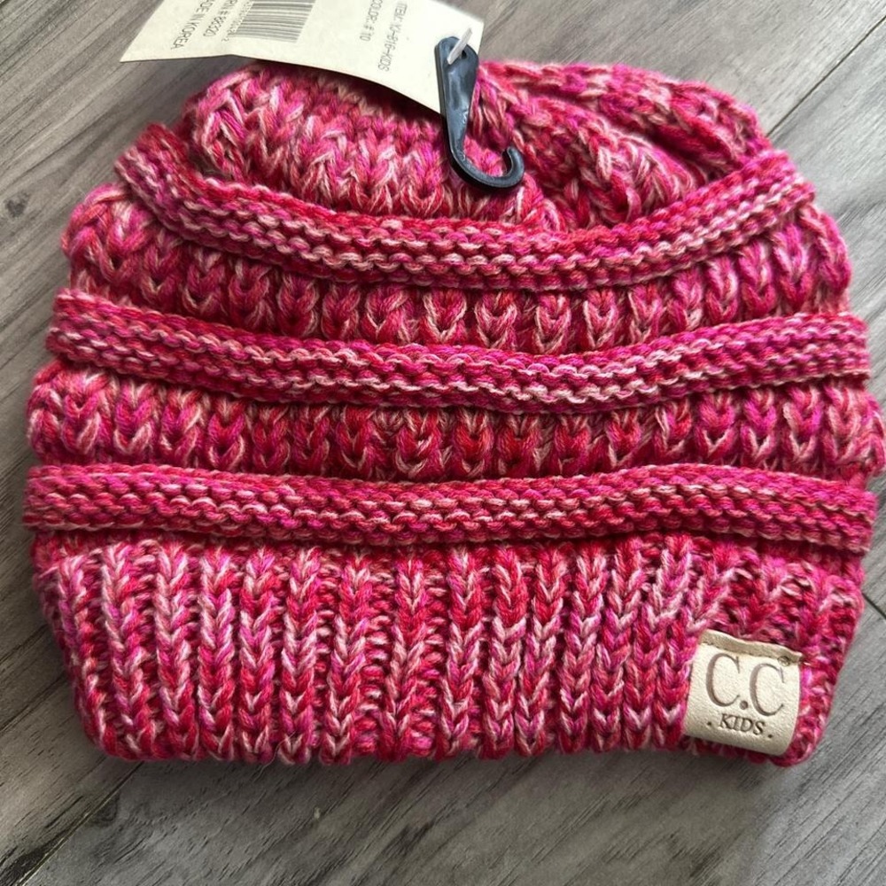 New Pink/White‎ CC Beanie Kids Hat